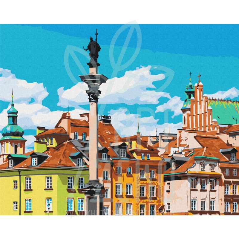Набір для розпису за номерами "Замкова площа. Варшава", 40х50 см, Brushme