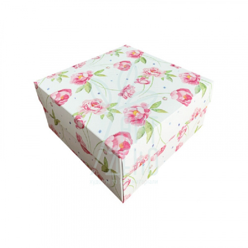 Коробка подарункова "Піони", 20х20х10 см, Україна