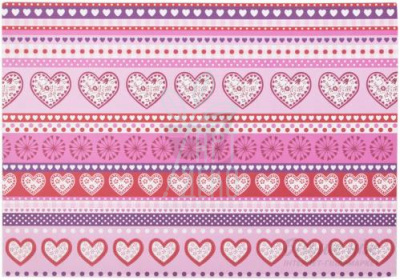 Папір з малюнком "Мереживо з сердець", А4 (21х29,7 см), Рожевий, 300 г/м2, Heyda