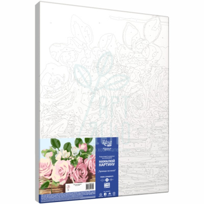 Набір-стандарт "Троянди на книзі", акриловий живопис за номерами, 35х45 см, ROSA START