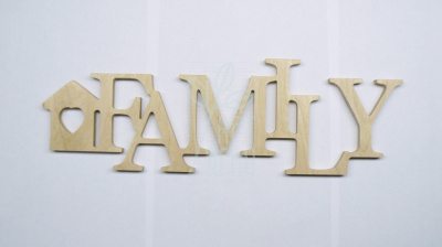 Слово "Family", фанера, 38х12 см, Україна