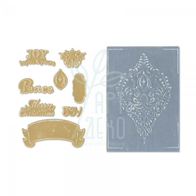 Ножі для вирізання Die Set 8PK w/Textured Impressions-Ornament Set, Sizzix 