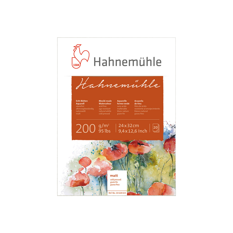 Склейка для акварелі Cold Press, 24х32 см, 200 г/м2, 20 л., Hahnemuhle