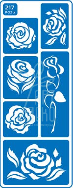 Трафарет багаторазовий самоклеючий, № 217 Троянди (великі), 8,5х23,5 см, Україна