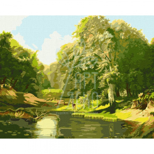 Набір для розпису за номерами "Родина оленів", 40х50 см, Ідейка