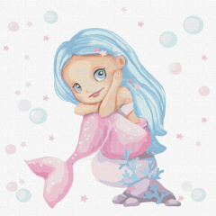 Набір для розпису за номерами "Блакитна русалочка", 30х30 см, Ідейка