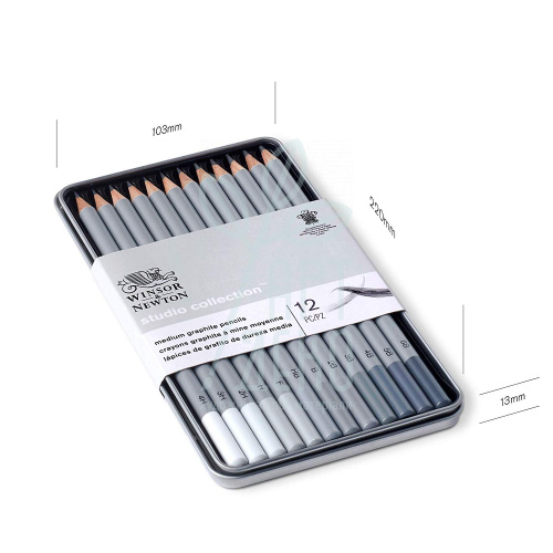 Набір олівців графітних Graphic pensil, в металевій коробці, 12 шт, W&N