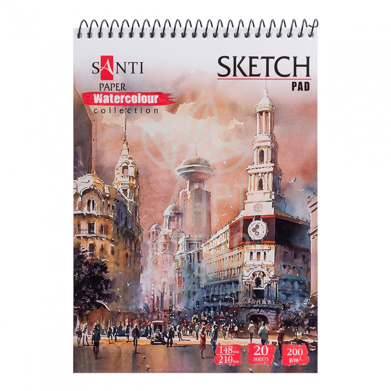 Альбом для акварелі Watercolour Collection "Travelling", спіраль, A5, 200 г/м2, 20 л, Santi