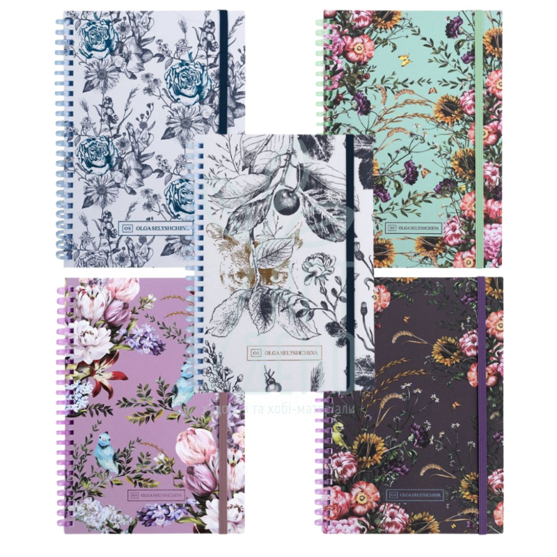 Блокнот Olga Selyshcheva, спіраль, А5 (14,8х21 см), клітинка, 80 л., Axent