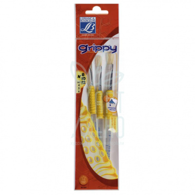 Набір пензлів Щетина "Grippy" Hog bristle hair brushes Set, 3 шт., Lefranc