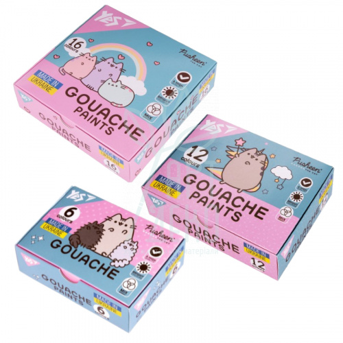 Набір гуашевих фарб Pusheen, 20 мл, Yes 