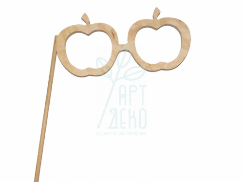 Окуляри "Яблука" на паличці для фотосесії, фанера, 17х8 см, Україна