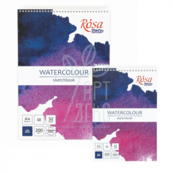 Скетчбук для акварелі Studio, спіраль, Фіолетовий, 200 г/м2, 32 л.,...