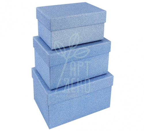 Коробка подарункова глітерна, блакитно-сіра, Україна