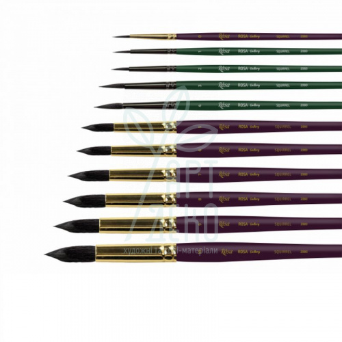 Пензель Білка кругла 2080, к. р., ROSA Gallery