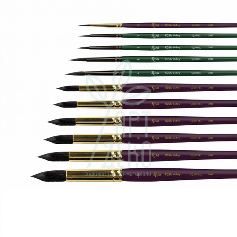 Пензель Білка кругла 2080, к. р., ROSA Gallery