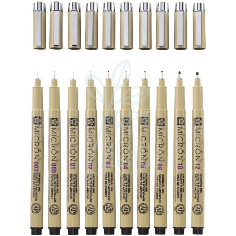 Набір лайнерів Pigma Micron, чорні, 10 шт, Sakura