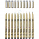 Набір лайнерів Pigma Micron, чорні, 10 шт, Sakura