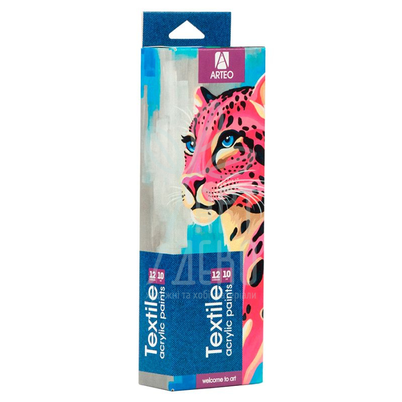 Набір фарб акрилових для тканини Animals, 12x10 мл, Arteo