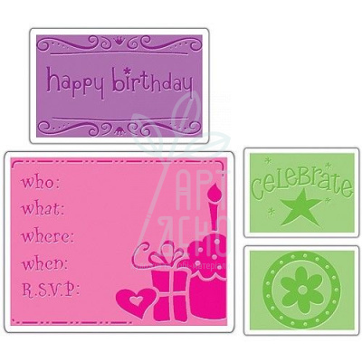 Набір пластин для тиснення, "Birthday set", Sizzix