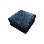 Коробка подарункова "Квітковий візерунок", 14х14х7 см, синя, Україна