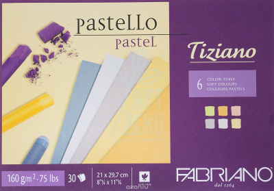 Склейка для пастелі Tiziano, теплі кольори, А4 (21х29,7 см), 160 г/м2, 30 л., Fabriano