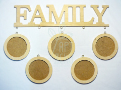 Колаж "Family" на 5 фото, фанера, 48х32 см, Україна