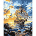 Набір для розпису за номерами "Птахи над вітрилами", 40х50 см, Ідейка