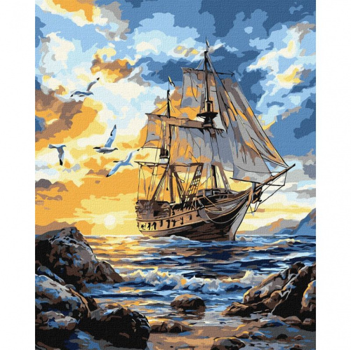 Набір для розпису за номерами "Птахи над вітрилами", 40х50 см, Ідейка