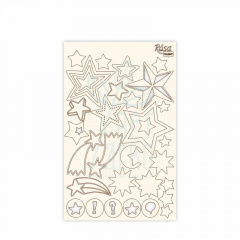 Чипборд для скрапбукінгу класичний "Зірки", білий картон, 12,6х20 см, ROSA Talent