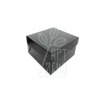 Коробка подарункова, 16х16х9 см, чорна, Україна