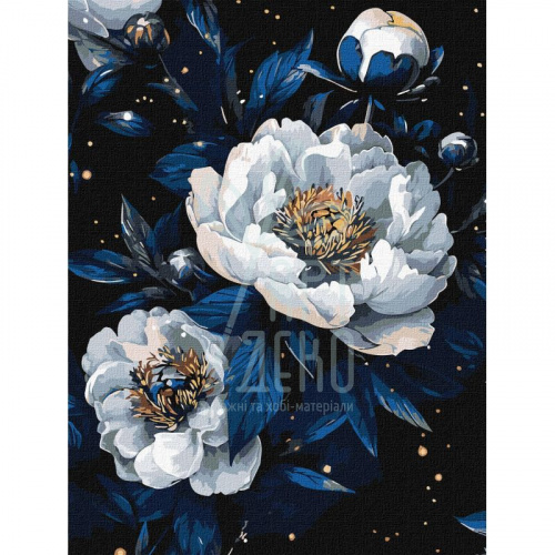 Набір для розпису за номерами "Квіткове сузір'я", металік, 30х40 см, Ідейка