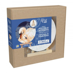 Набір для розпису за номерами "Лебедина ніжність", Ø 15 см, з мольбертом, ROSA Start