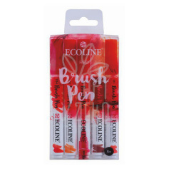 Набір пензлів-ручок Ecoline Brushpen RED, 5 кол., Royal Talens