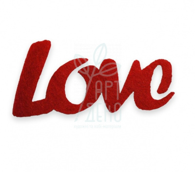 Набір декору з фетру "LOVE-2", червоний, 6,5 см, 3 шт.