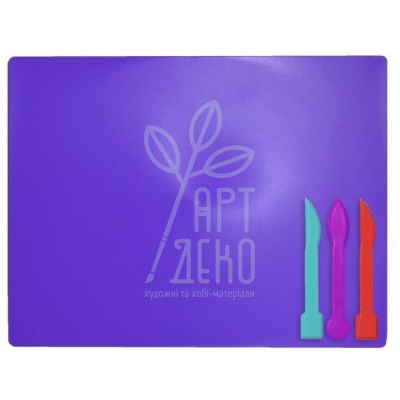 Дошка для пластиліну, фіолетова, 193х250 мм + 3 стеки, Zibi