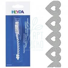 Стрічка паперова самоклеюча, фігурна "Серця", срібна, 8 мм х 2 м, Heyda