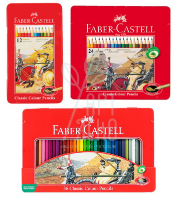 Набір олівців кольорових "Лицар", в металевій коробці, Faber-Castell