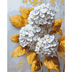 Набір для розпису за номерами "Золота гортензія", металік, 40х50 см, Ідейка