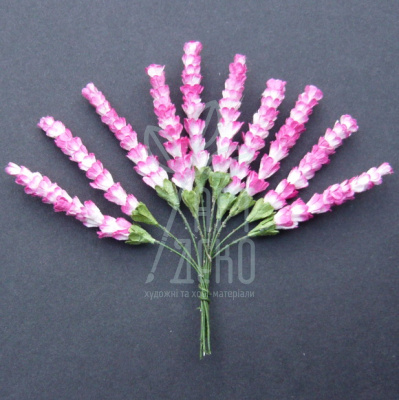 Квіти паперові Верес, біло-рожевий, 0,5 см, 10 шт., Тайланд