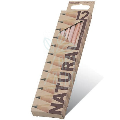 Набір олівців графітних Natural, НВ, 12 шт, Marco