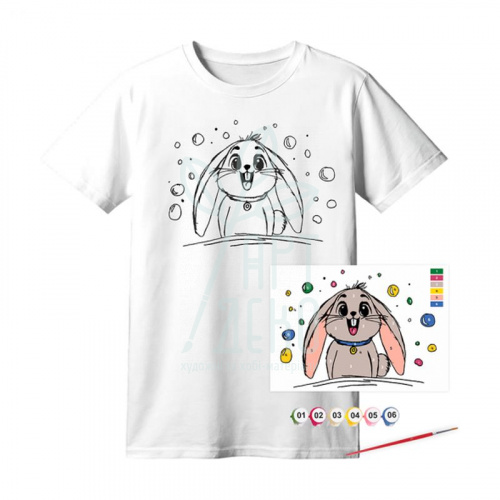 Набір футболка-розмальовка "Funny Вunny", бавовна 100%, розмір XS, ROSA Talent