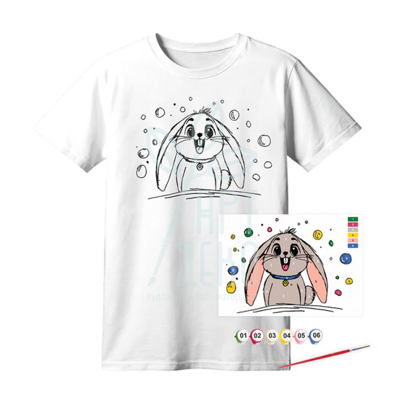 Набір футболка-розмальовка "Funny Вunny", бавовна 100%, розмір XS, ROSA Talent