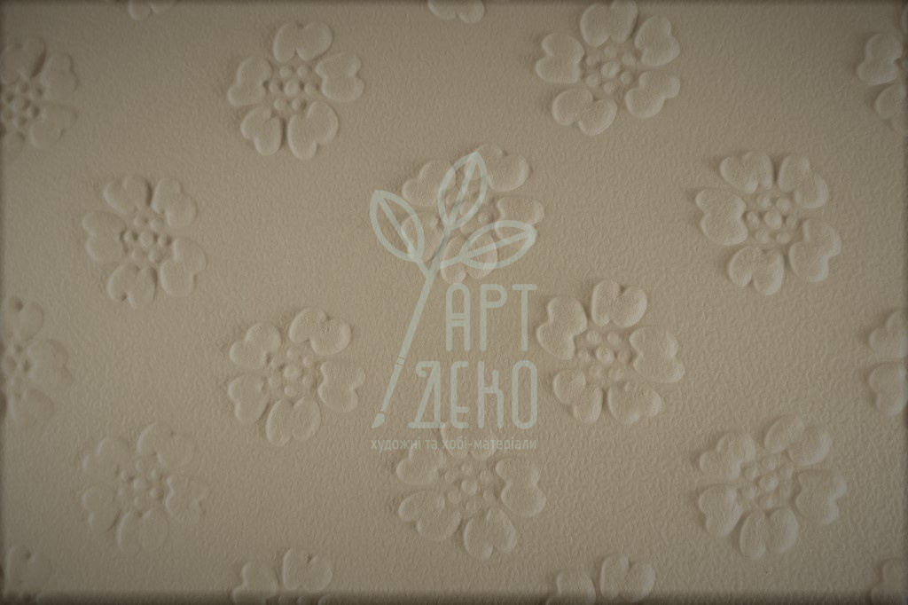 Папір текстурований, тиснений "Квіти 2", бежевий, 11х15 см, Україна