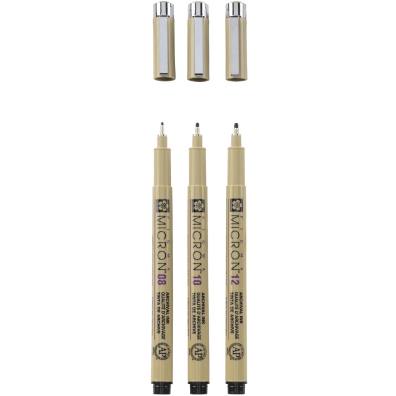 Набір лайнерів Pigma Micron, 3 шт., чорні, Sakura