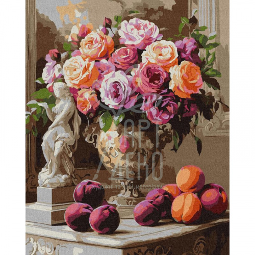 Набір для розпису за номерами "Вишукані троянди", 40х50 см, Ідейка