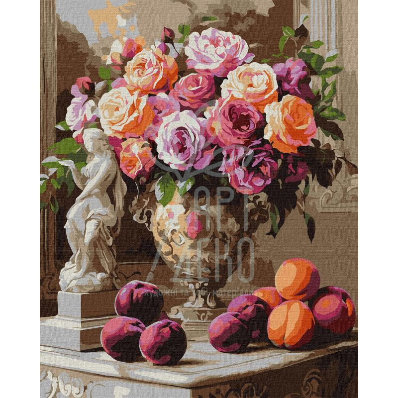 Набір для розпису за номерами "Вишукані троянди", 40х50 см, Ідейка
