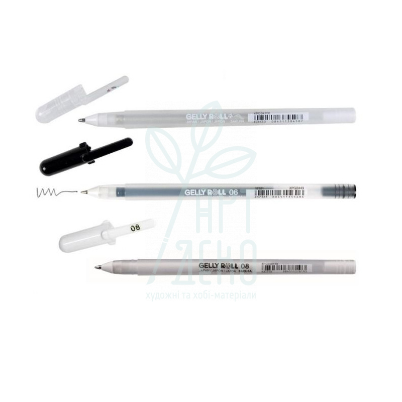 Набір ручок гелевих Gelly Roll Mixed Set 3, чорна-біла-прозора, 3 шт, Sakura
