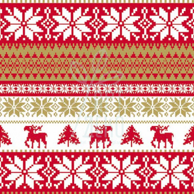 Серветка для декупажу "Nordic Winter red", 33х33 см, Нідерланди