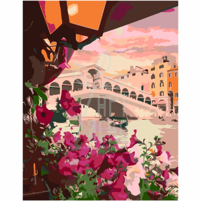 Набір-стандарт акрилового живопису за номерами "Романтична Венеція", 35х45 см, ROSA START